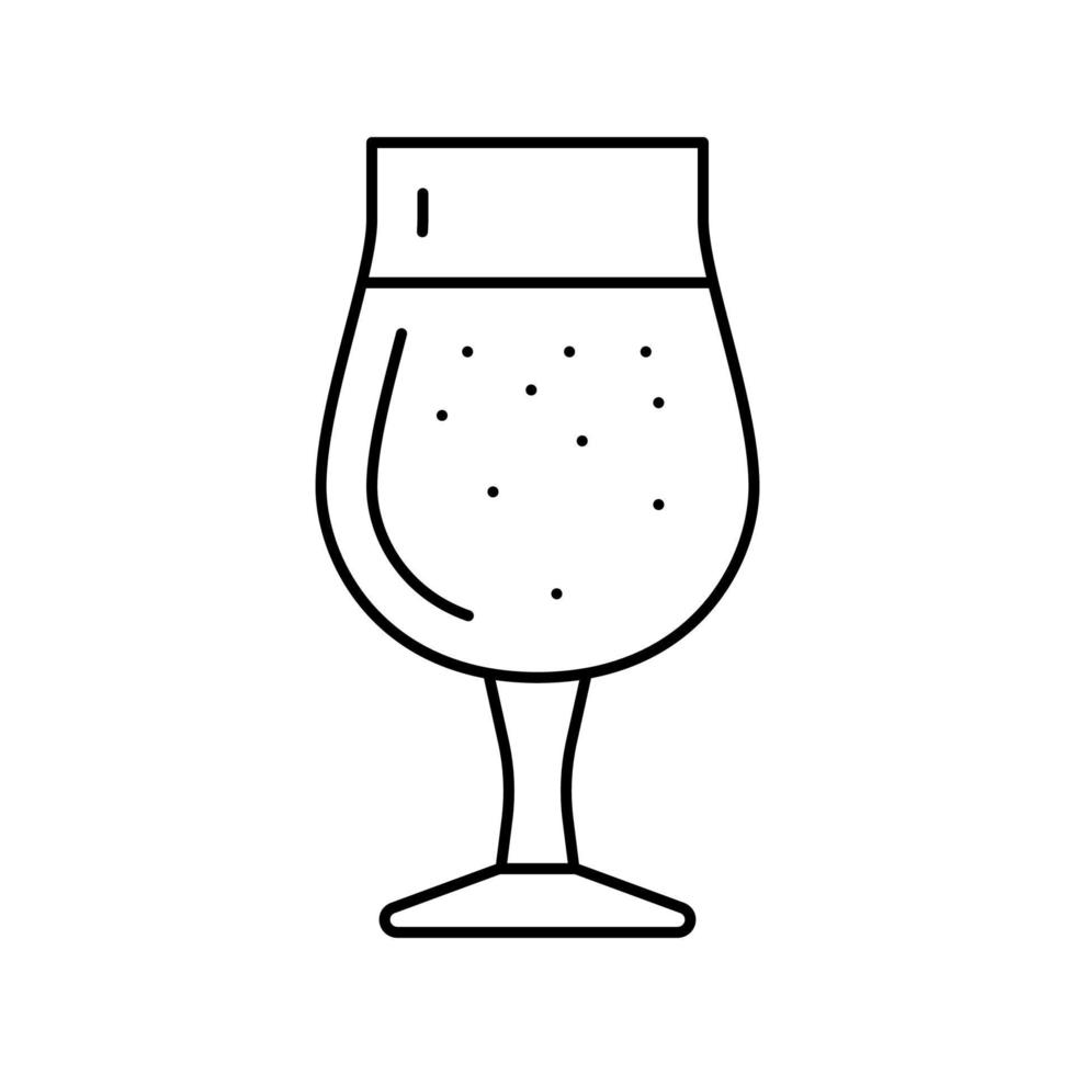 ilustración de vector de icono de línea de vidrio de cerveza agria