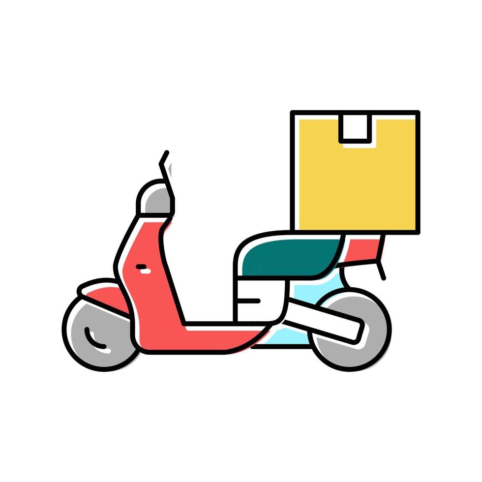 motorbike delivery color icon vector illustration