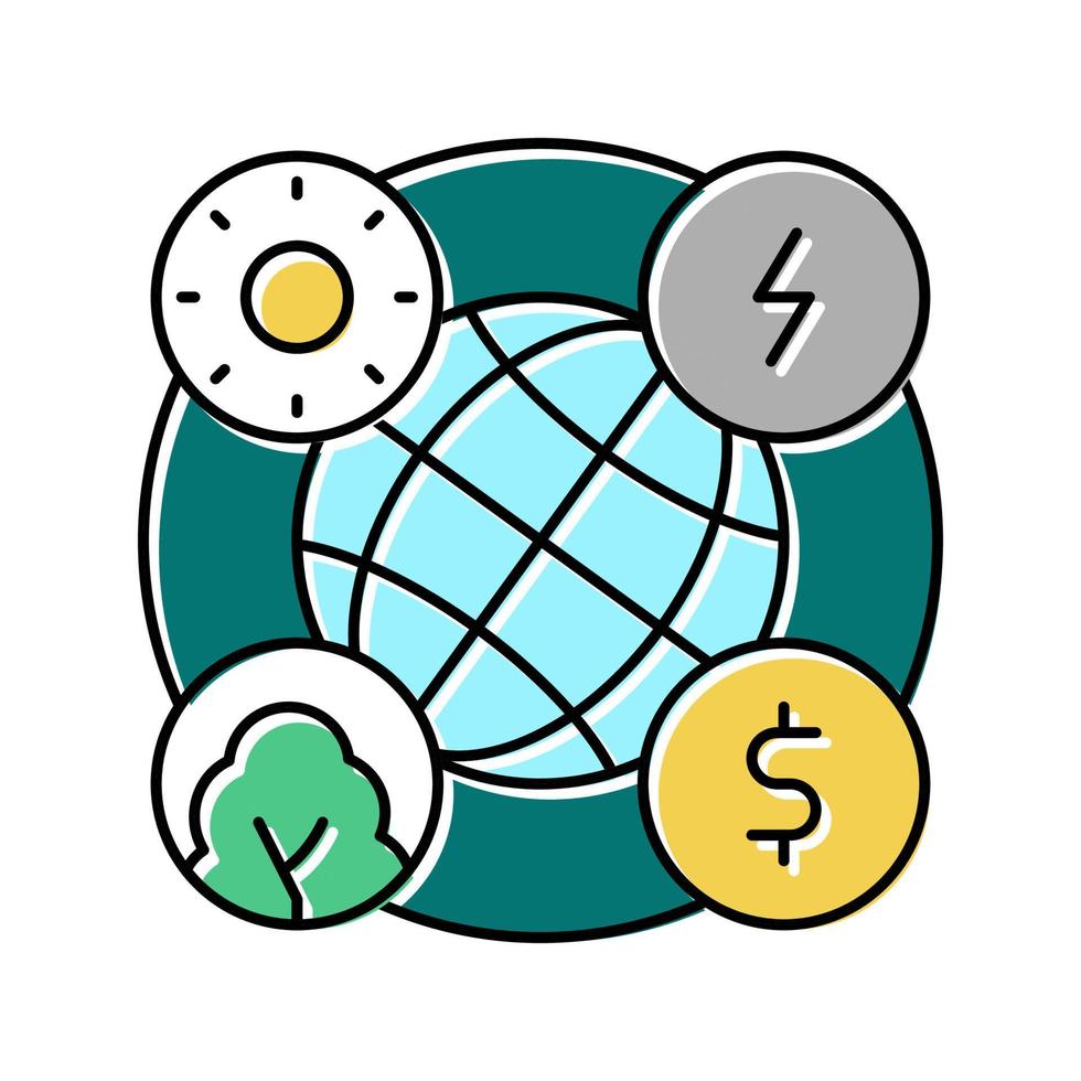 ilustración de vector de icono de color de economía circular