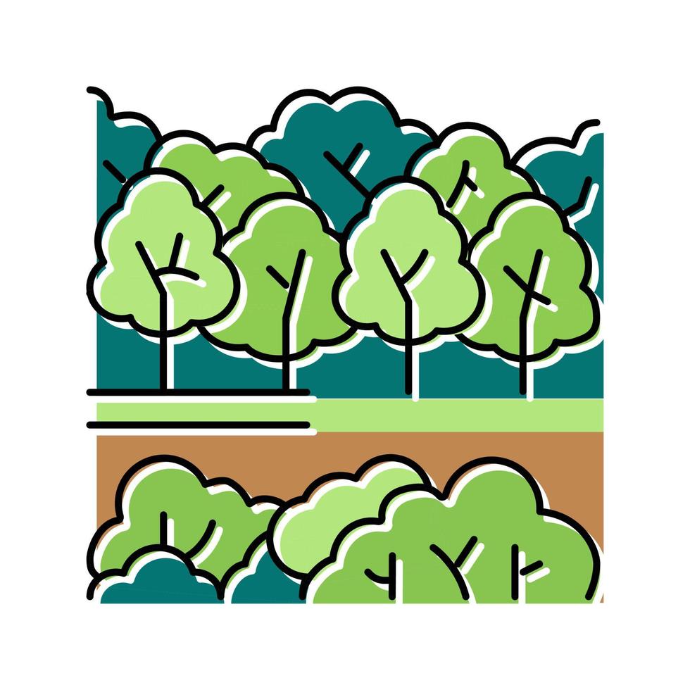 bosque parque color icono vector ilustración