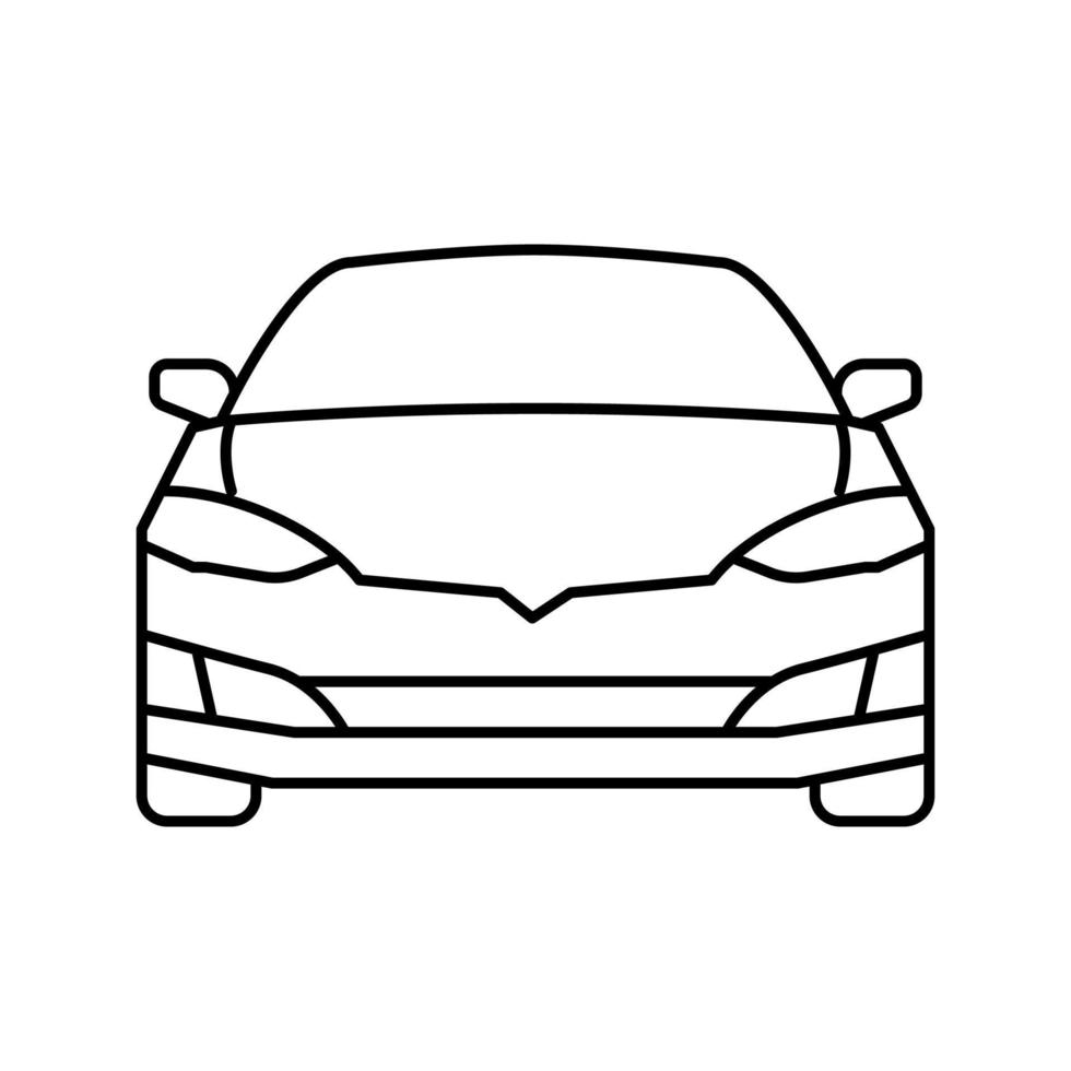 electric car transport vehicle line icon vector illustration