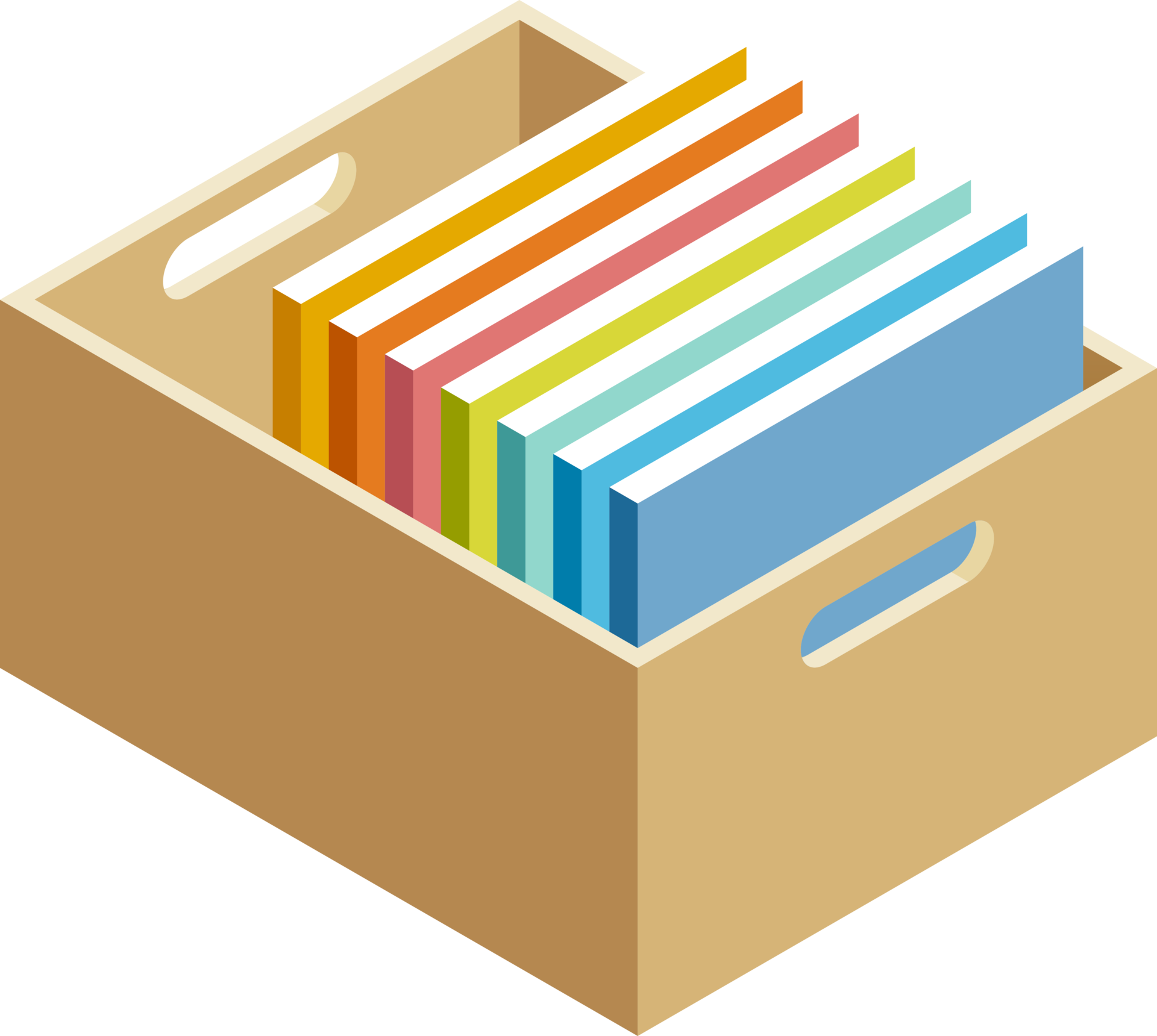 Document storage box isometric flat color 19001651 PNG