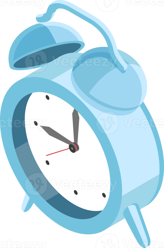 Alarm clock isometric flat color png