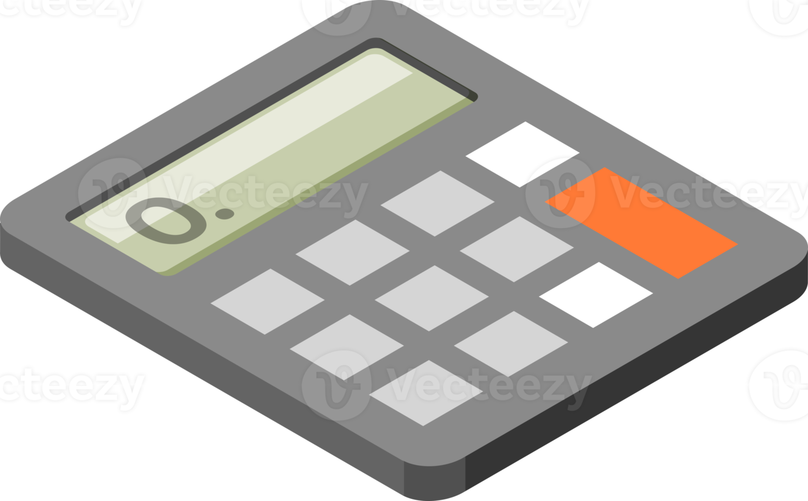 calculator isometric flat color png