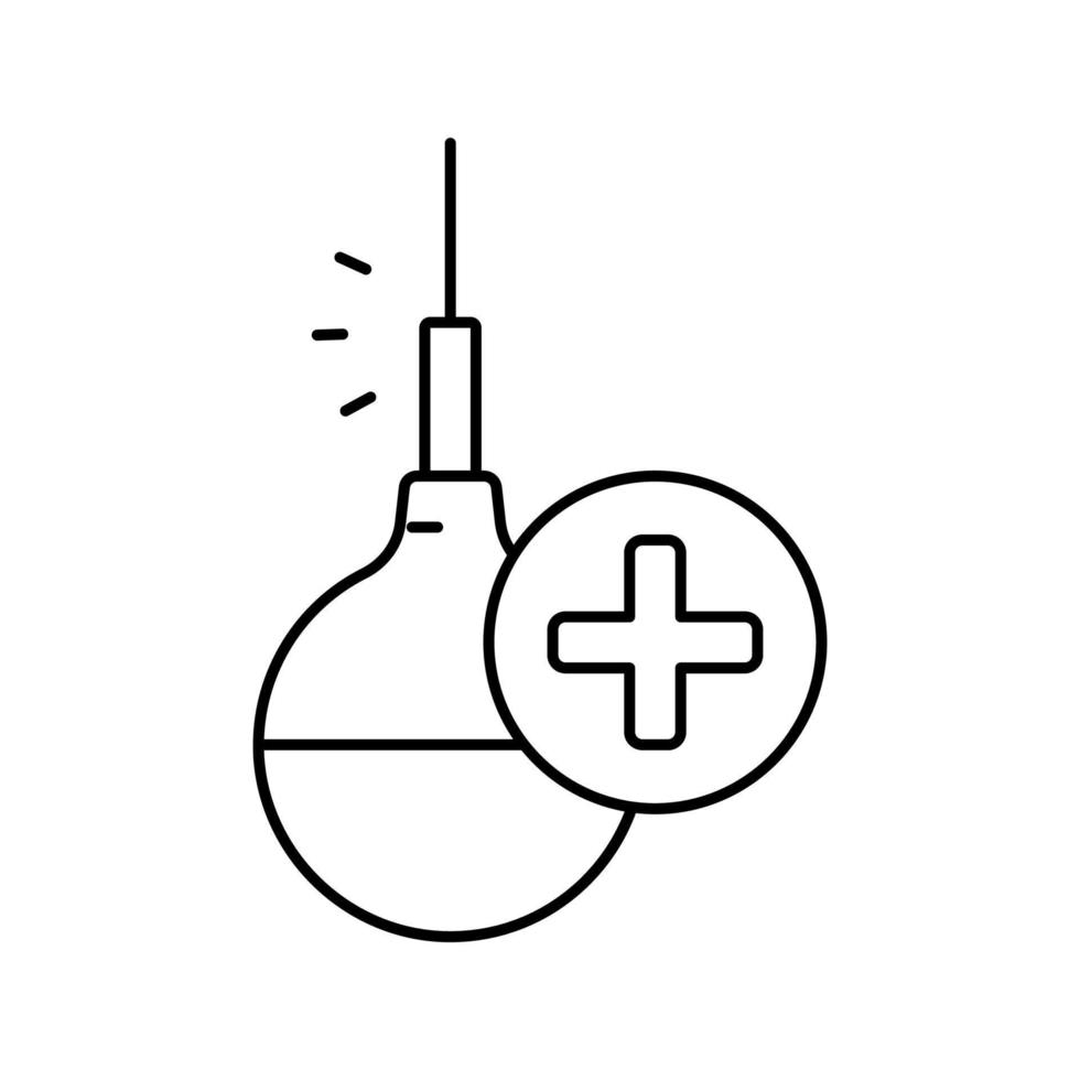 icono de línea de herramienta de enema ilustración vectorial vector