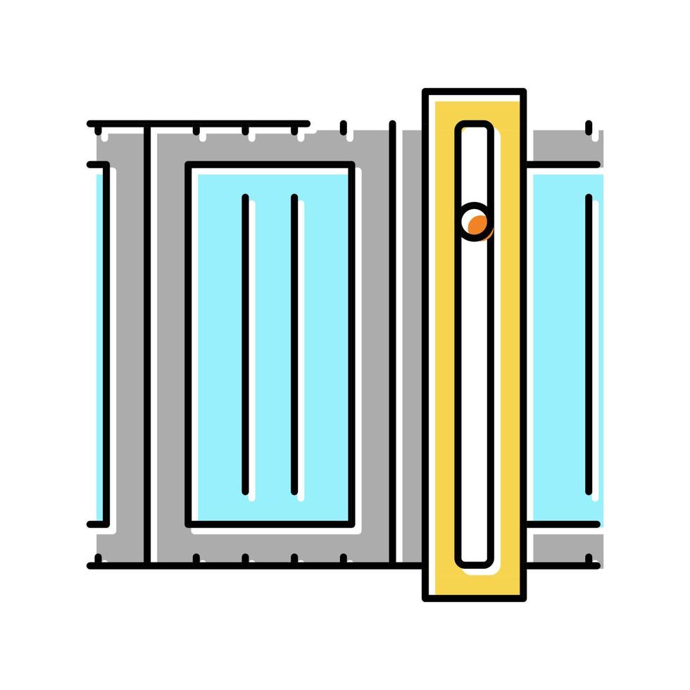 glass manufacturing factory equipment color icon vector illustra