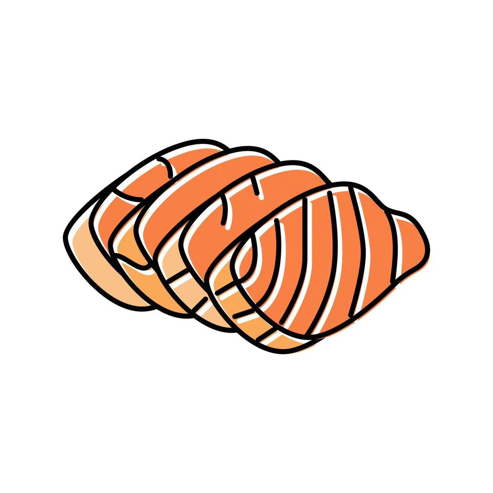 sashimi salmon color icon vector illustration