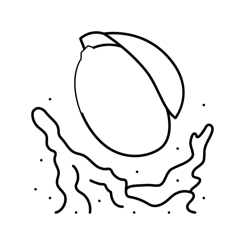 Ilustración de vector de icono de línea de jugo de mango splash