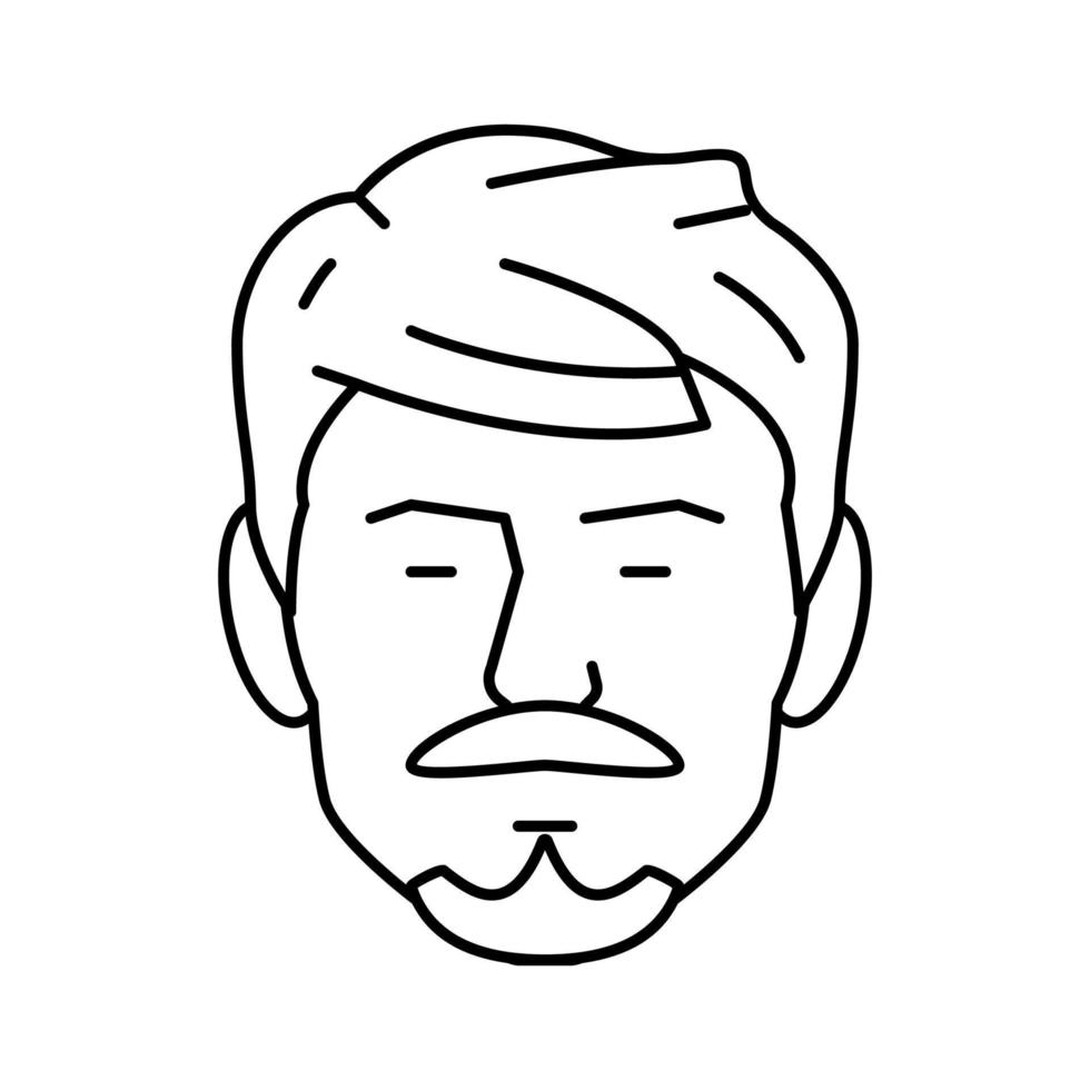 ancla barba pelo estilo línea icono vector ilustración