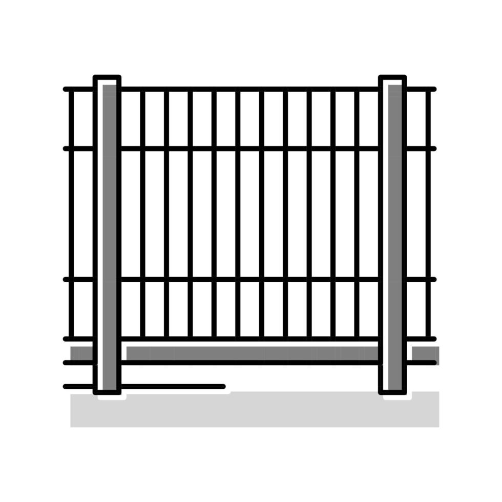 Ilustración de vector de icono de color de valla de metal