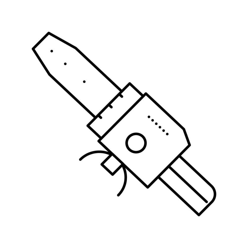 soldering iron for plastic pipes tool line icon vector illustration