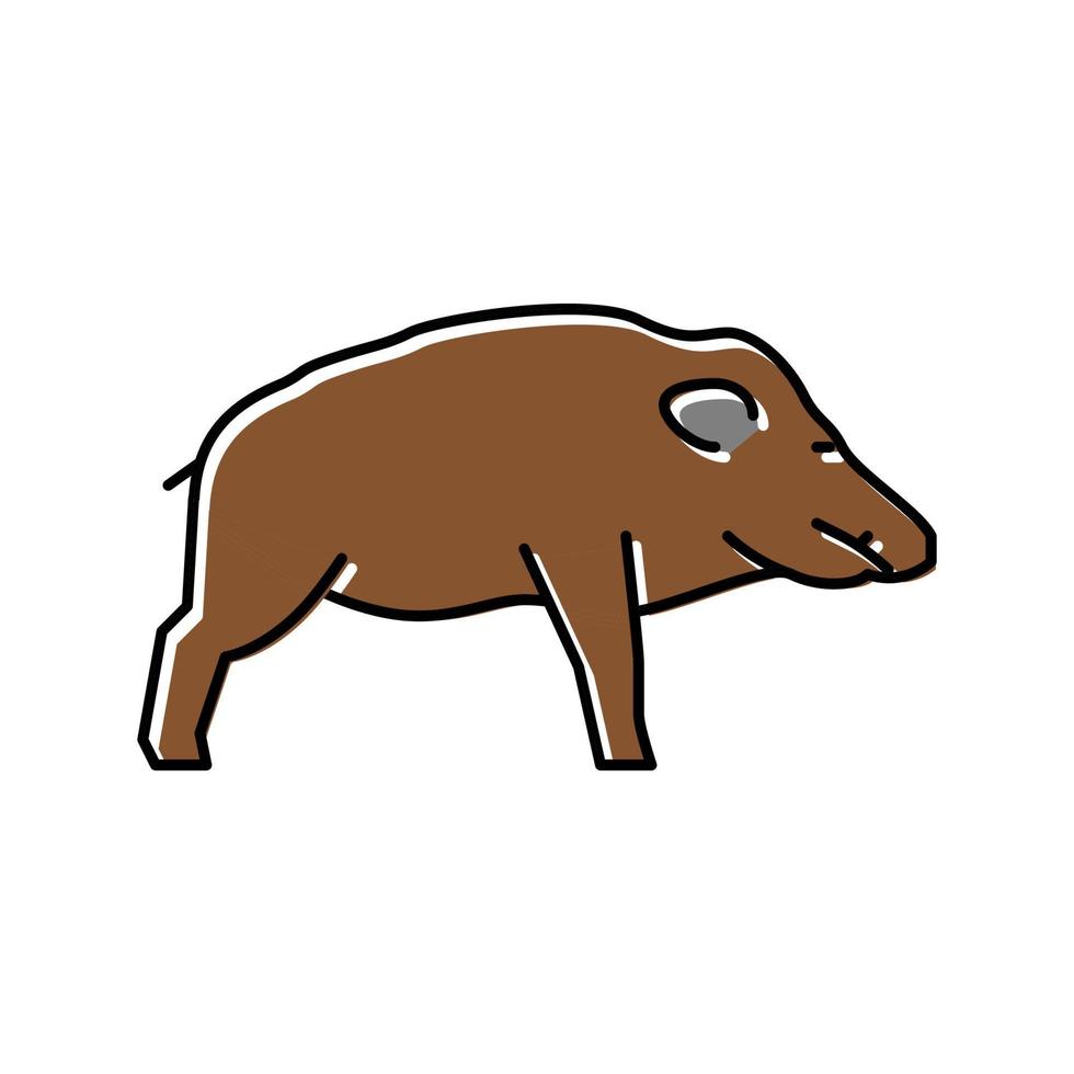 jabalí animal salvaje color icono vector ilustración