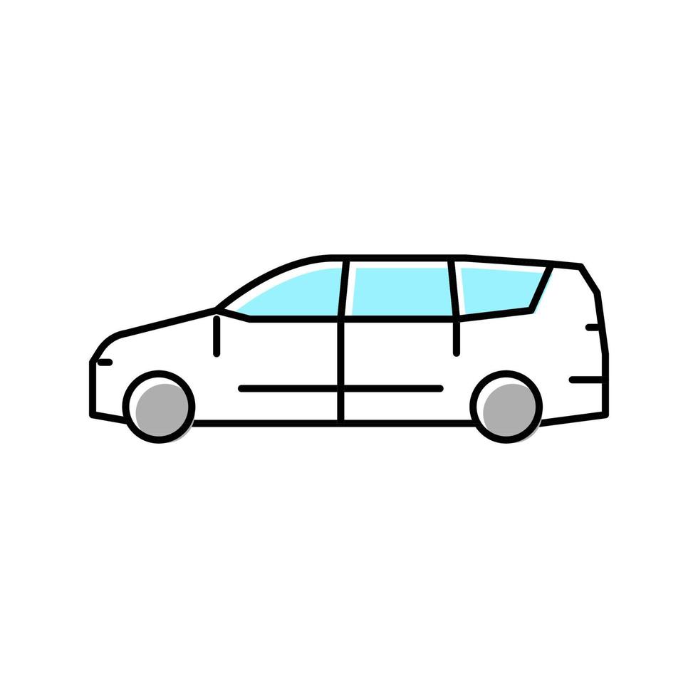 furgoneta minivan coche color icono vector ilustración