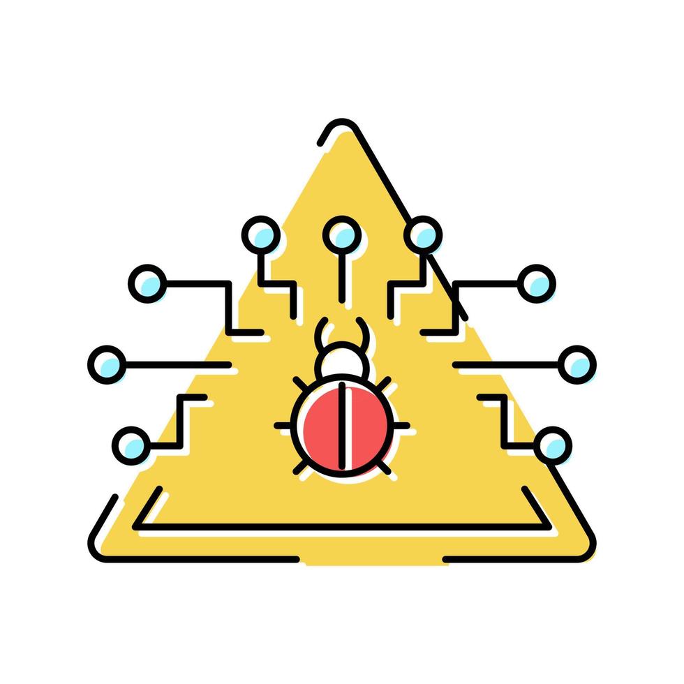 Ilustración de vector de icono de color de base de datos de defensa