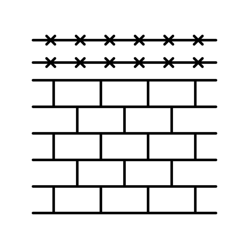 fence with barbed wire line icon vector illustration