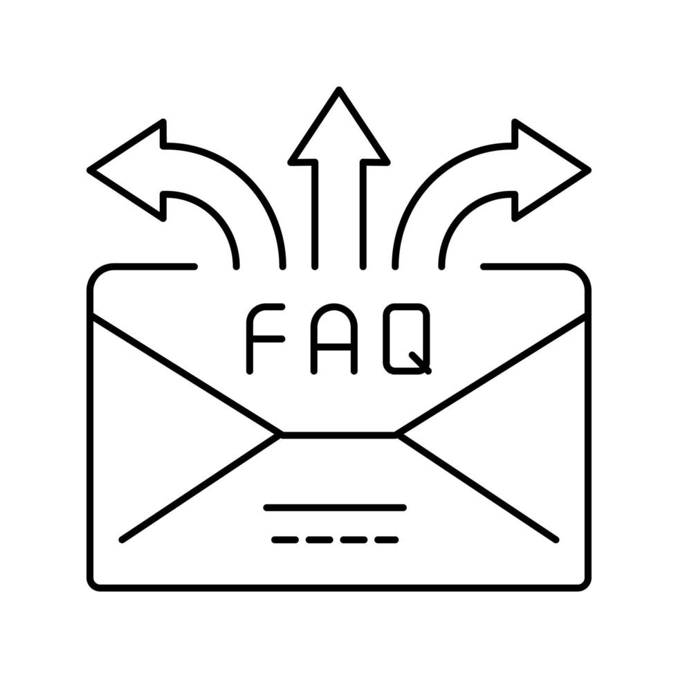 faq preguntas frecuentes línea icono vector ilustración