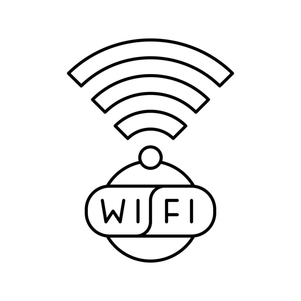 Ilustración de vector de icono de línea de conexión wifi inalámbrica