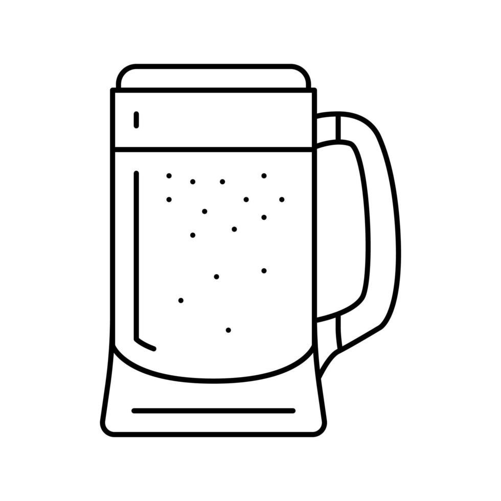 Ilustración de vector de icono de línea de vaso de cerveza porter