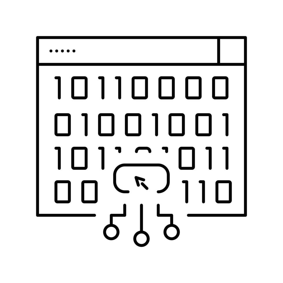 ilustración de vector de icono de línea de secuencias de comandos entre sitios