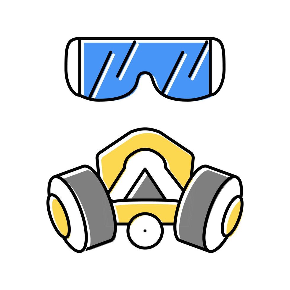 facial mask and respirator color icon vector isolated illustration