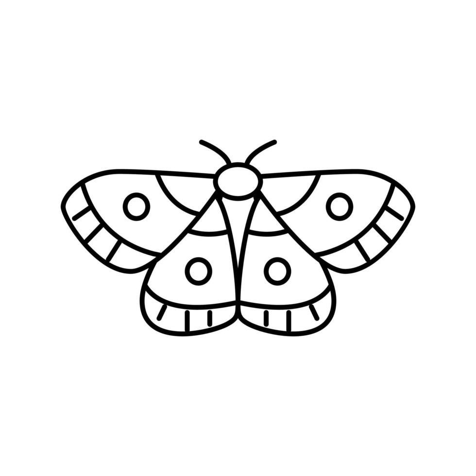 polilla insecto línea icono vector ilustración
