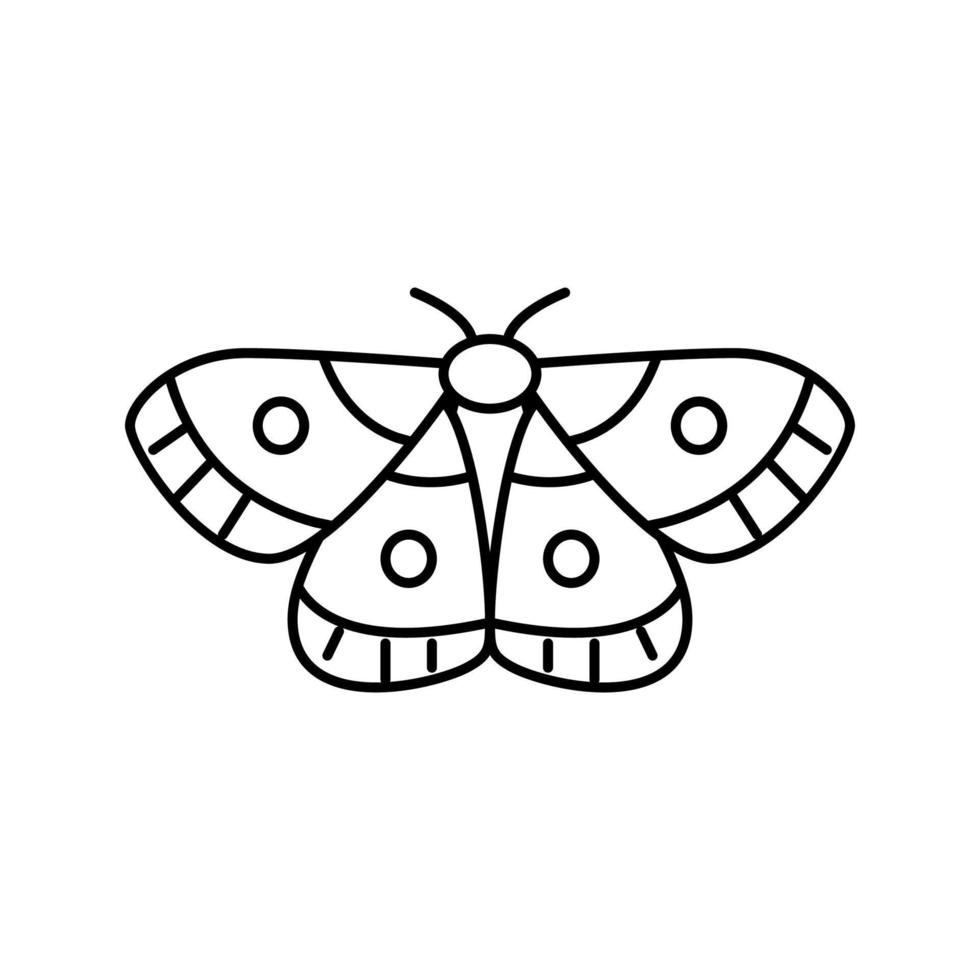 moth insect line icon vector illustration