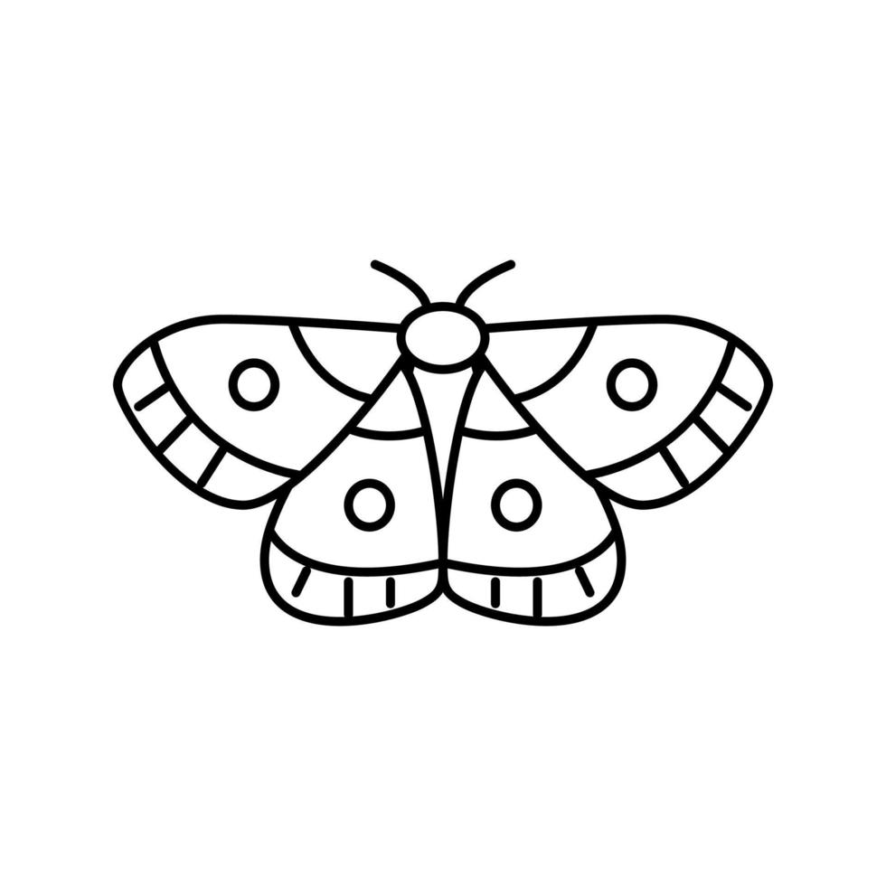 moth insect line icon vector illustration