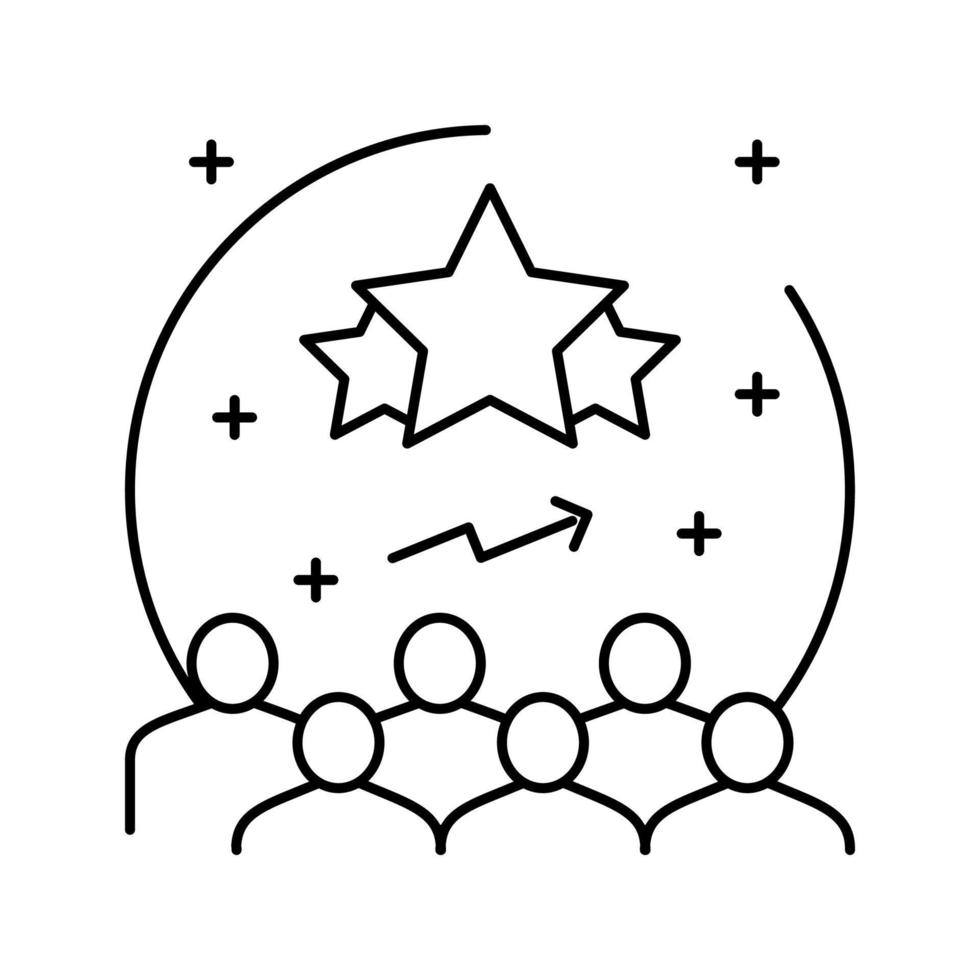 popularity reputation management line icon vector illustration