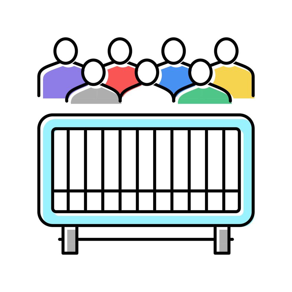 road blocking for parade color icon vector illustration