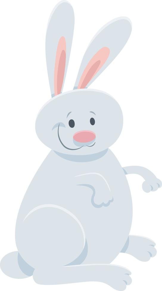 cartoon funny white rabbit or bunny animal character vector