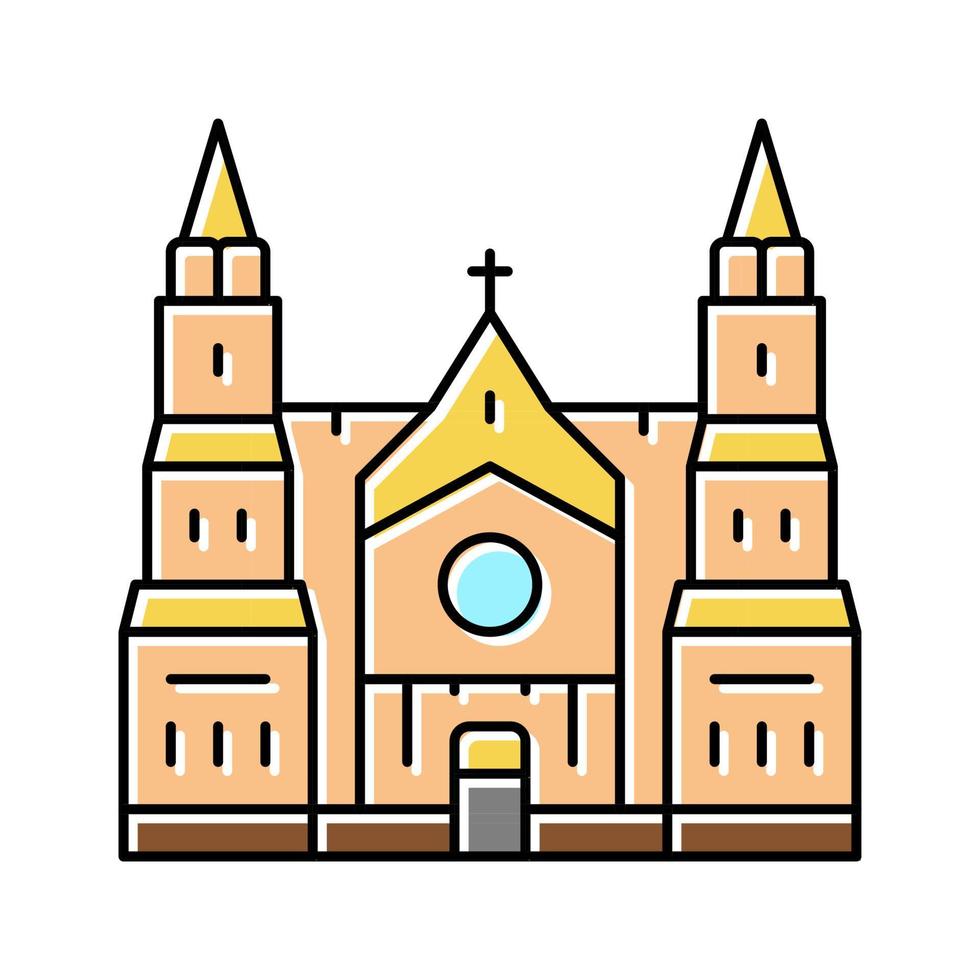 cathedral building color icon vector illustration