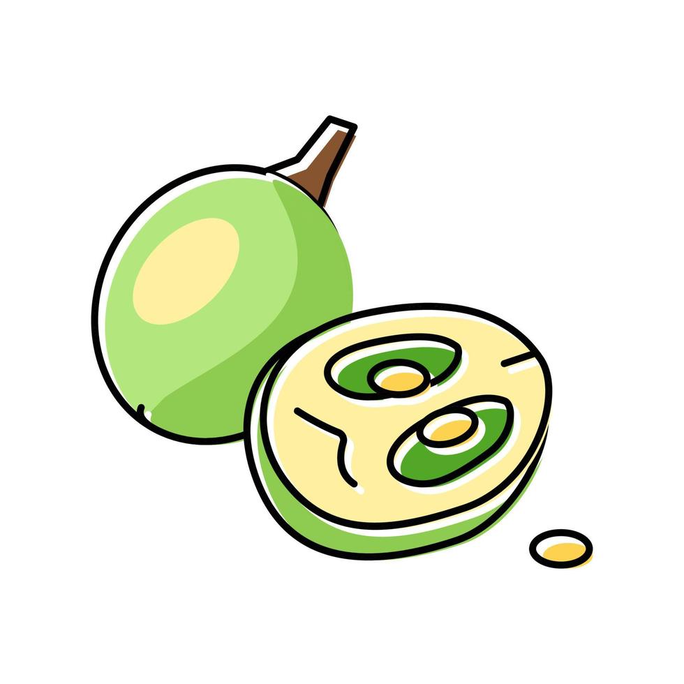 semilla verde uva color icono vector ilustración