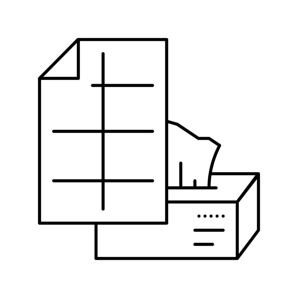 tissue paper line icon vector illustration