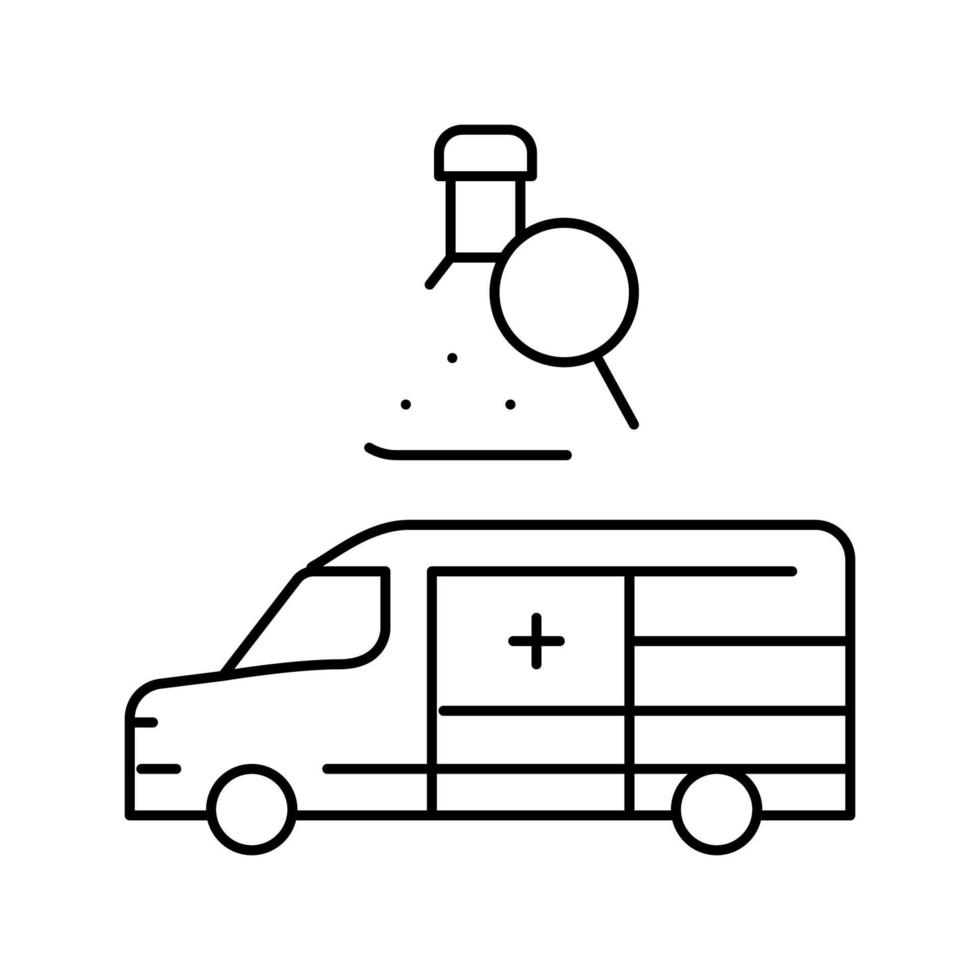 mobile drug testing line icon vector illustration