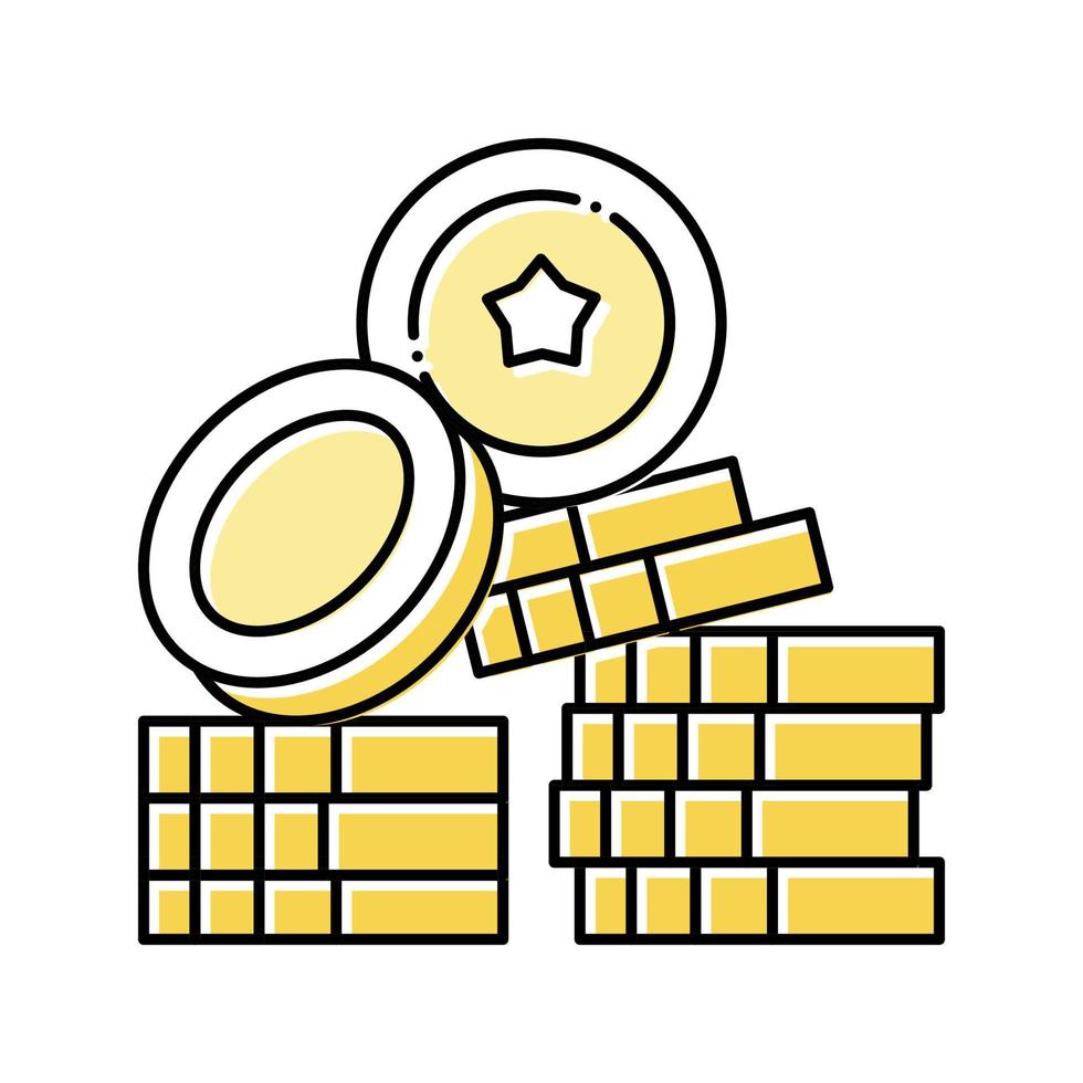 coin heap of economic video game color icon vector illustration