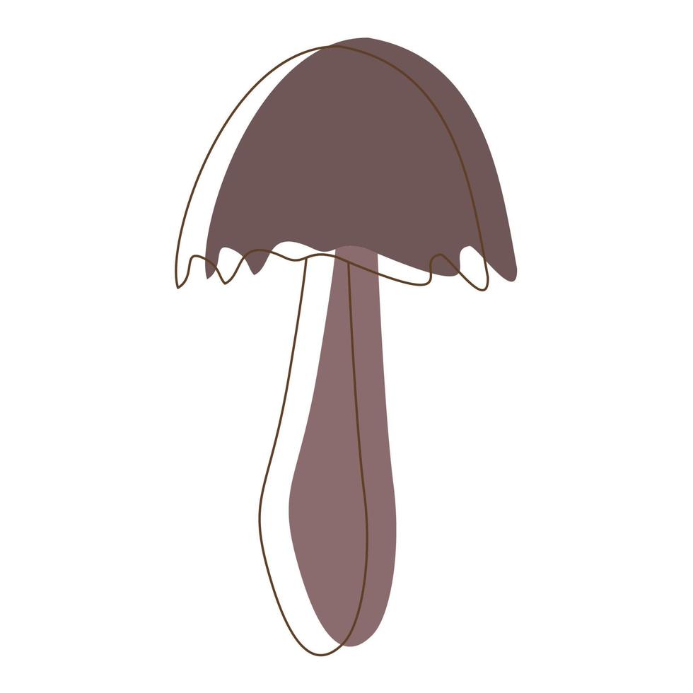 Coprinus mushroom. Edible Organic mushrooms. Truffle. Forest wild mushrooms types. Colorful vector illustration isolated on white background.