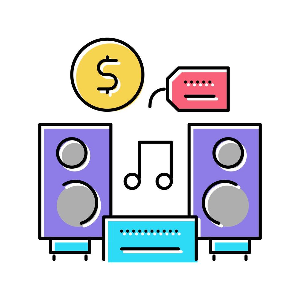 music device rental color icon vector illustration