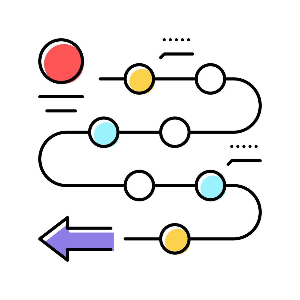 plan de negocios etapas color icono vector ilustración