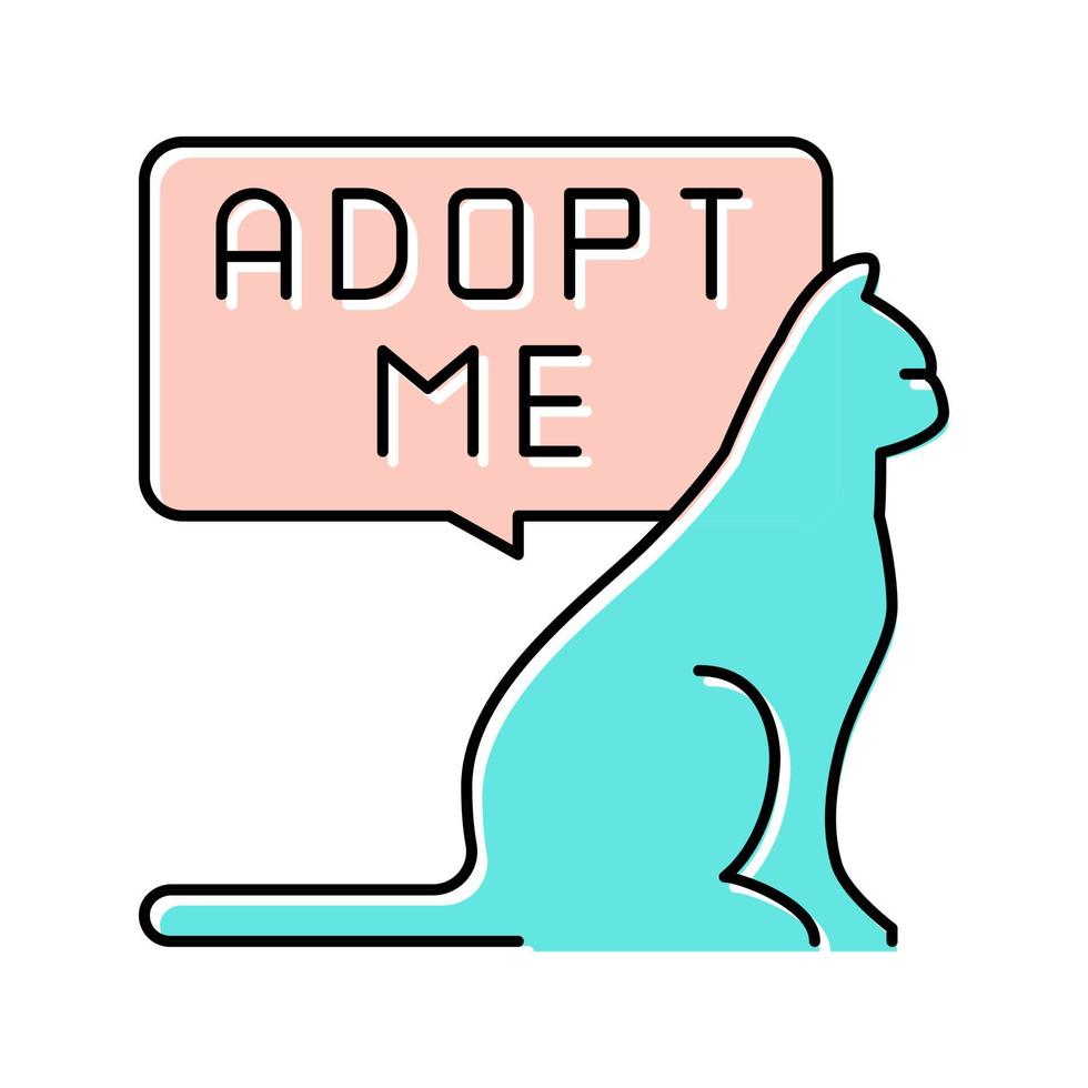 gato hablar adoptarme color icono vector ilustración