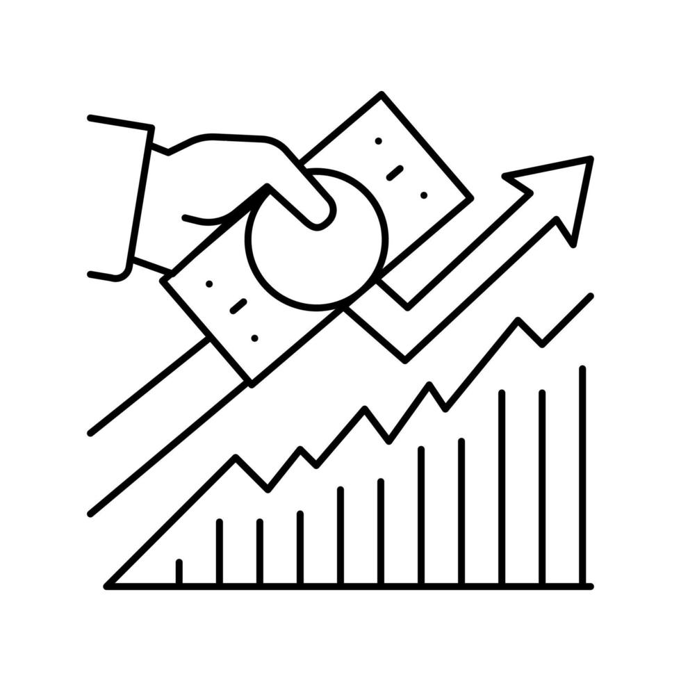 profit growth line icon vector illustration