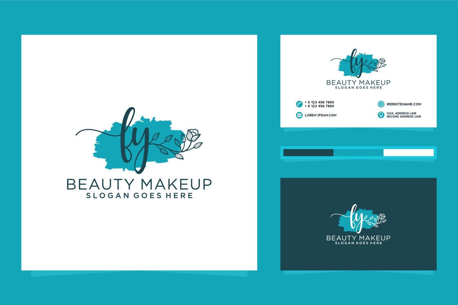 Initial FY Feminine logo collections and business card templat Premium Vector