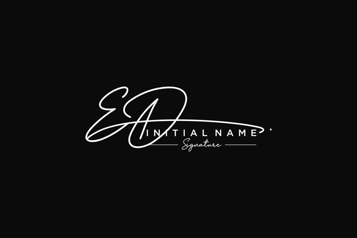 Initial ED signature logo template vector. Hand drawn Calligraphy lettering Vector illustration.