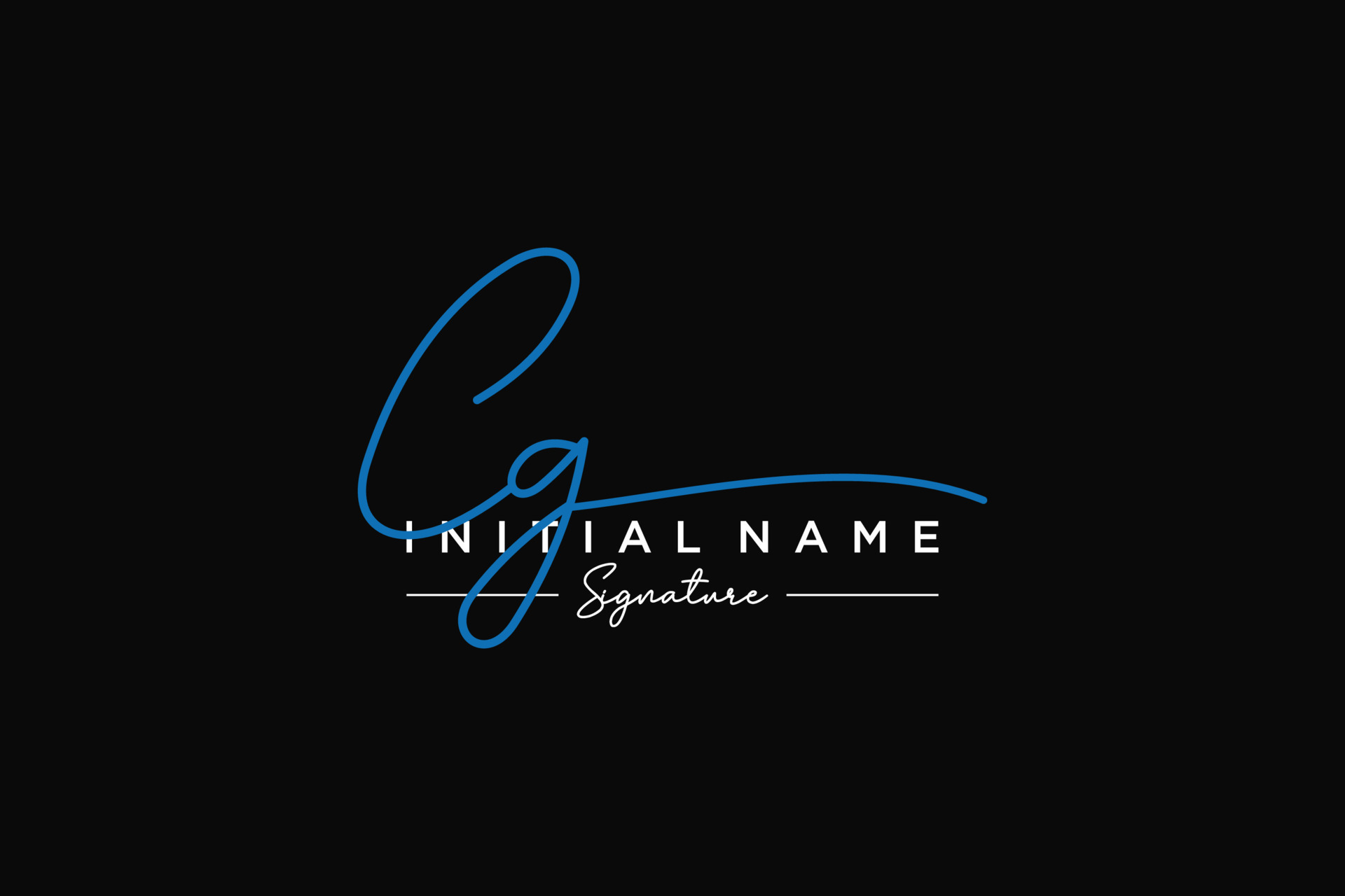Initial CG signature logo template vector. Hand drawn Calligraphy