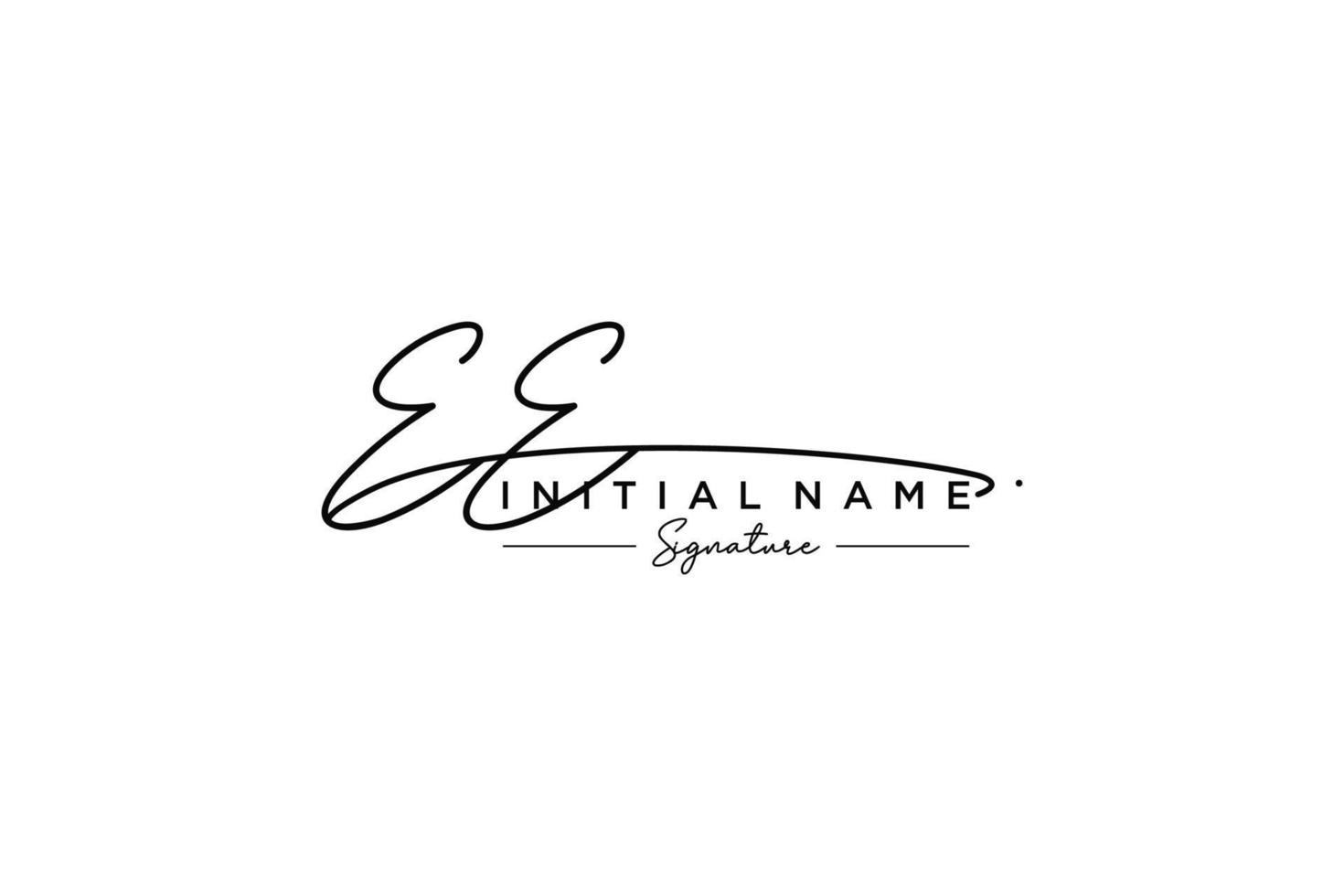 Initial EE signature logo template vector. Hand drawn Calligraphy lettering Vector illustration.