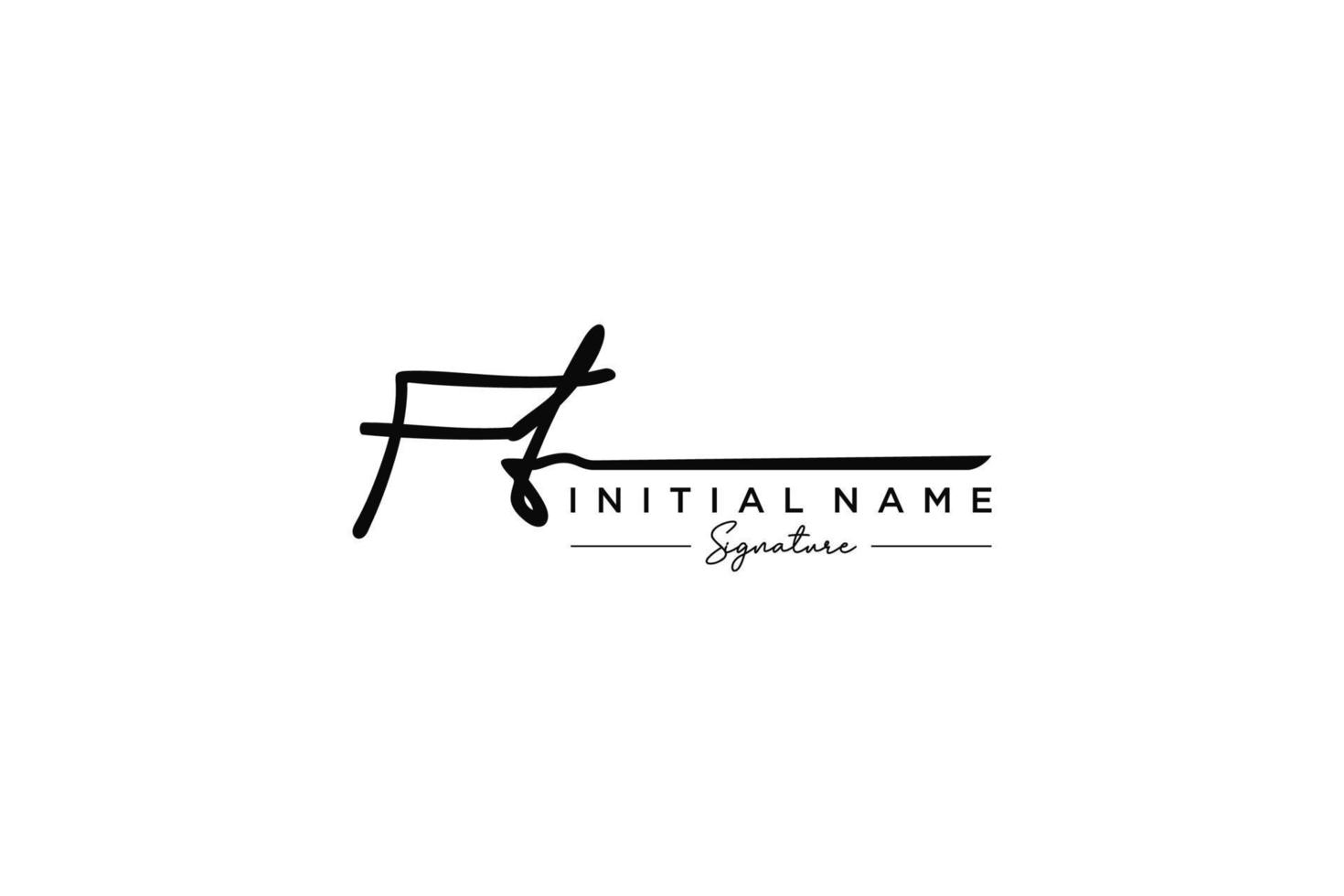 Initial FT signature logo template vector. Hand drawn Calligraphy lettering Vector illustration.