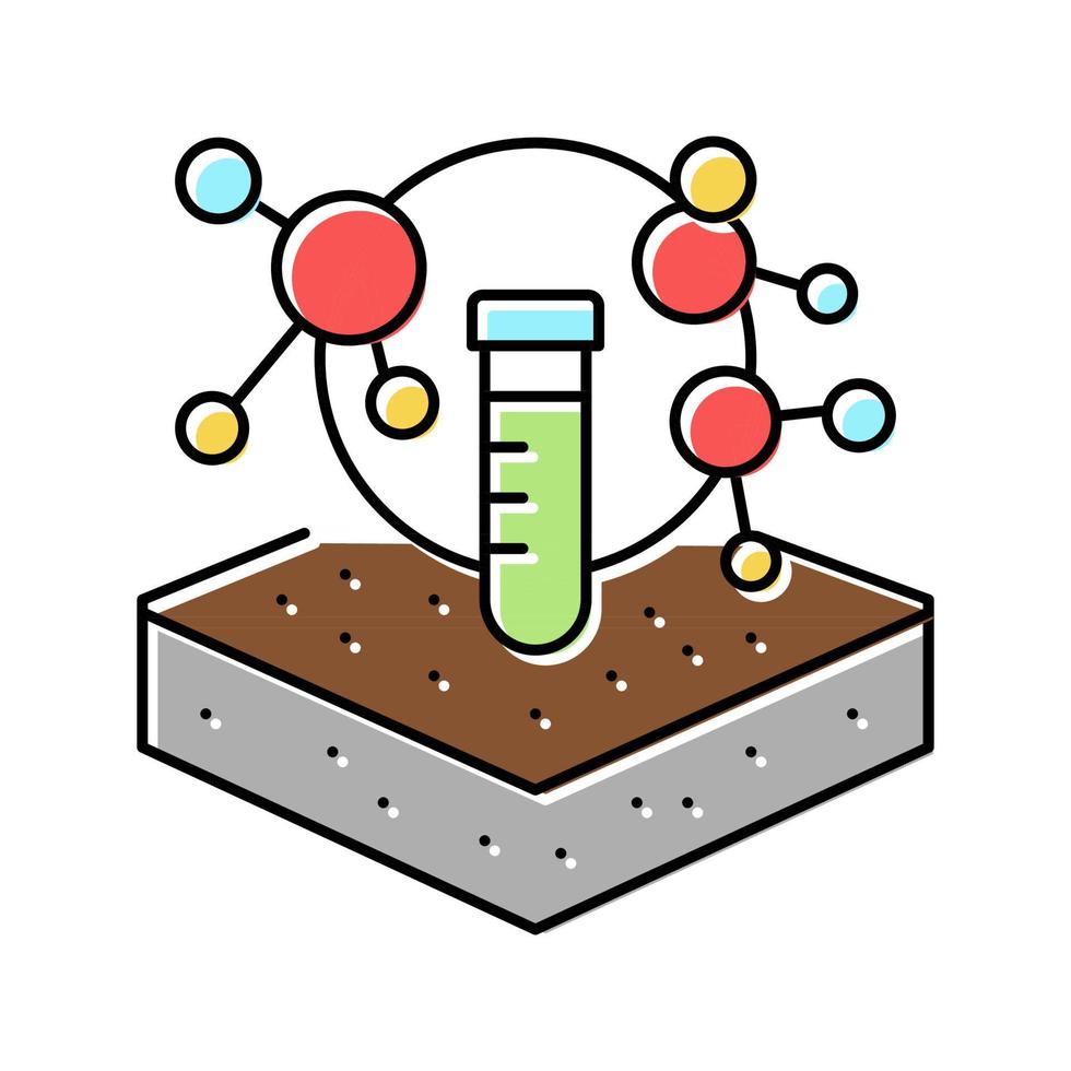 ilustración de vector de icono de color de prueba de suelo químico de laboratorio