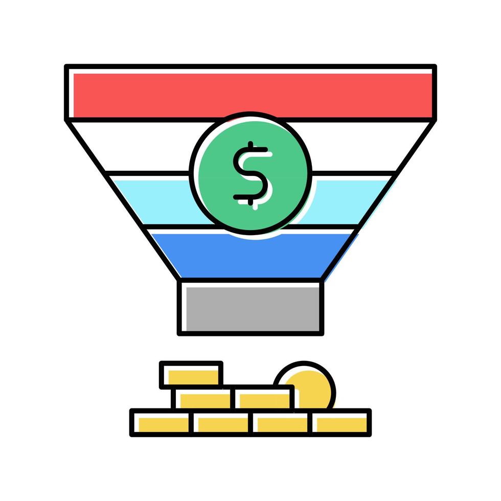 sales funnel color icon vector illustration