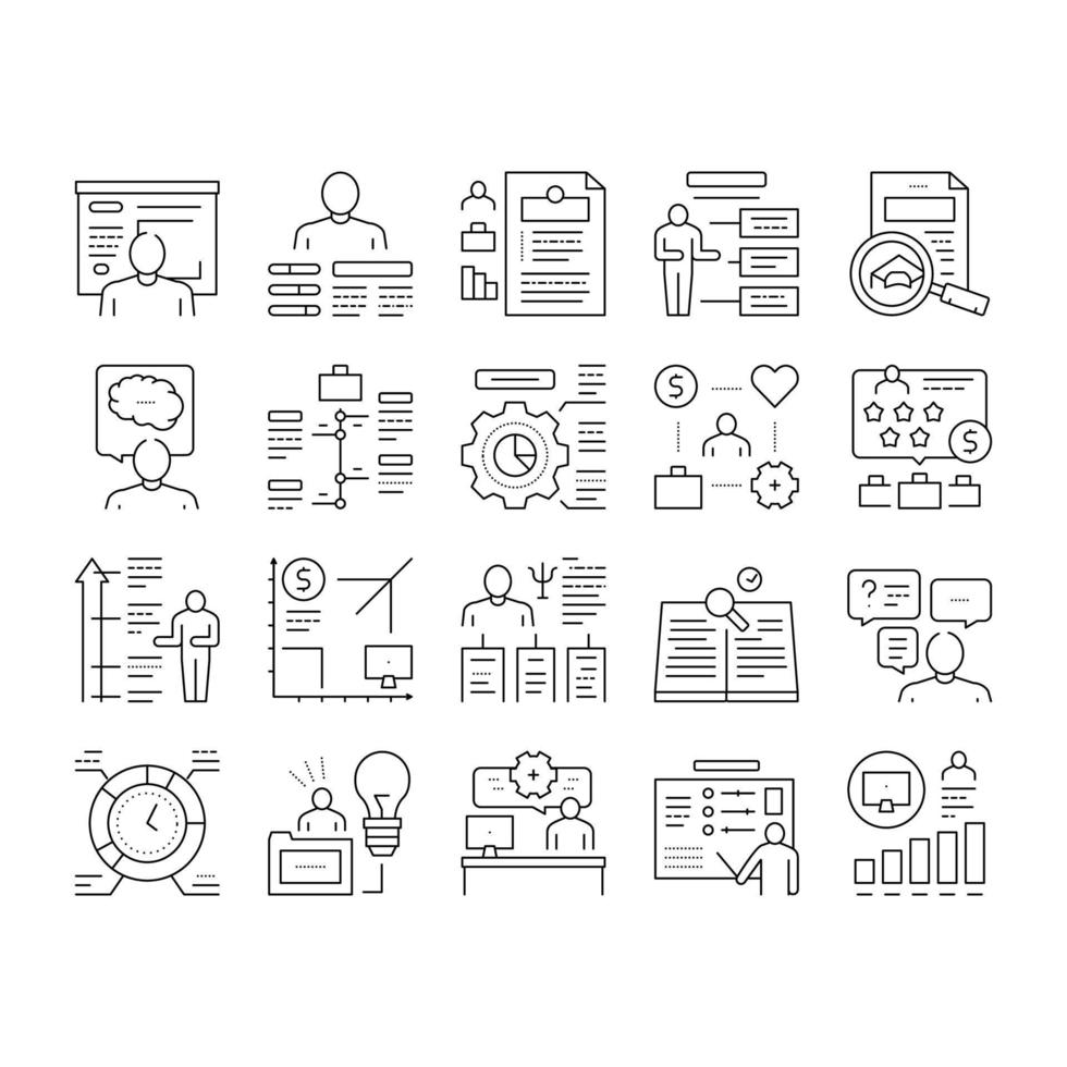 About Me Presentation Collection Icons Set Vector