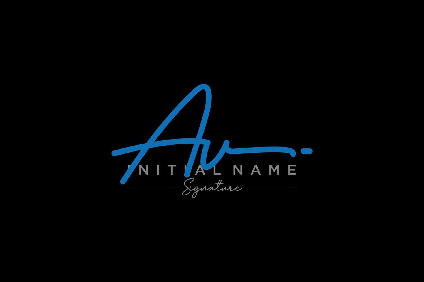 Initial AV signature logo template vector. Hand drawn Calligraphy lettering Vector illustration.