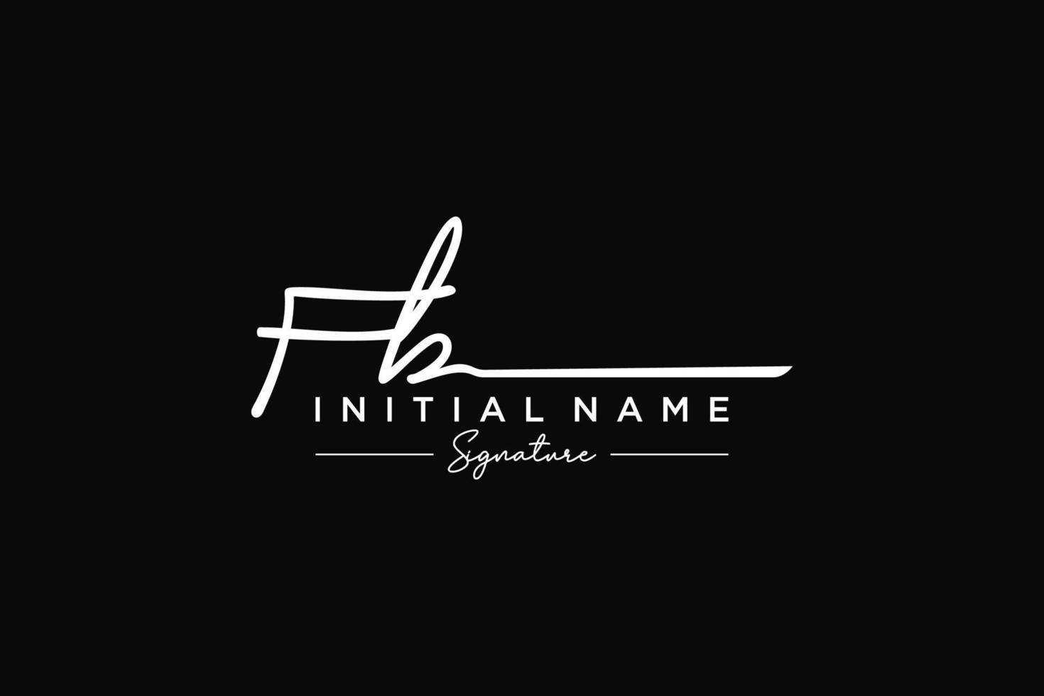 Initial FB signature logo template vector. Hand drawn Calligraphy lettering Vector illustration.